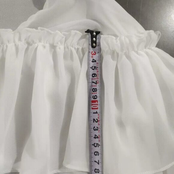 NEW! BOHO MULTI LAYER RUFFLE CHIFFON FLOWY BLOUSE - Picture 3 of 6